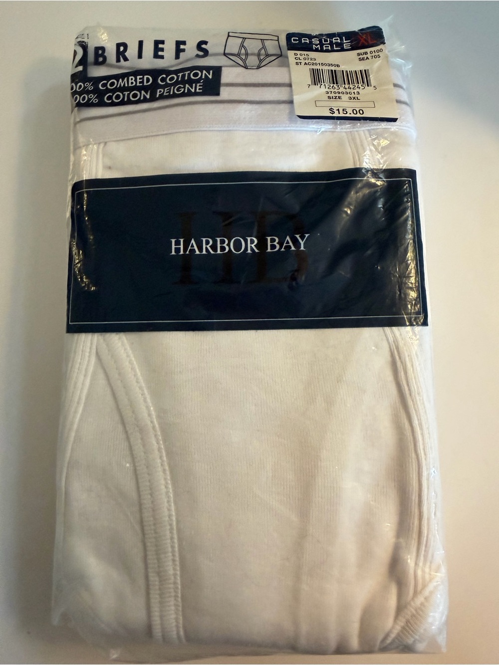 Harbor Bay White Men's Boxer Briefs Pack